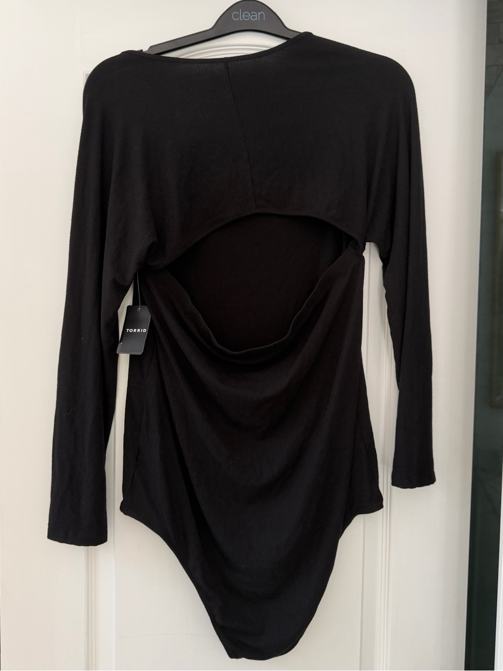 NWT Torrid Super Soft Rib Bolero Bodysuit Black 2X 18/20 Open Back - Picture 4 of 8